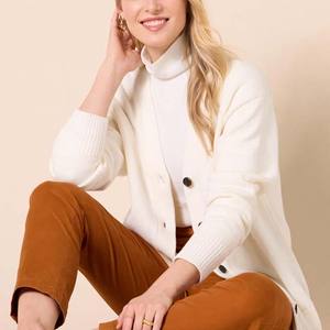 Women's Autumn Embroidered <b>Cardigan</b> Sweater Knit 100% Cotton Long Sleeve <b>Vintage</b> Front Button High Quality - Product Image 4