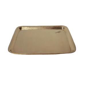 Plateau de service royal en laiton fini antique personnalisé en relief à la main bordure conception Vintage poignées modernes plateau de service - Product Image 3