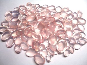 Piedra preciosa de cuarzo rosa única forma ovalada para hacer joyería cabujón de cuarzo rosa semiprecioso a precio mayorista - Product Image 6