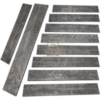 Damas Billette D'acier Plume Motif DD-Feather-102 pour la Fabrication De Couteau Forgé À La Main En Acier Au Carbone Dureté 58-62 HRC Billet