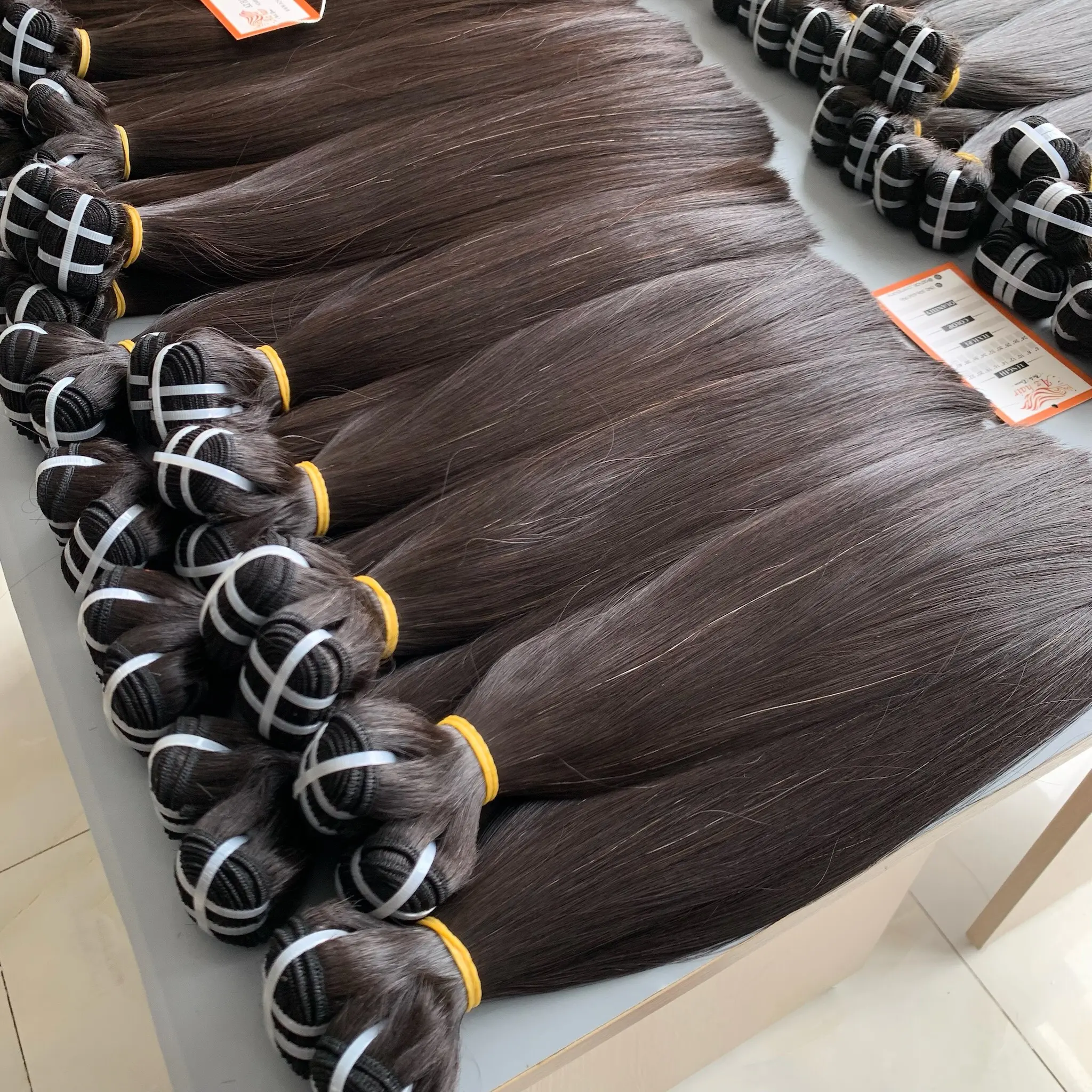 Nguyên liệu Việt tóc làm cho tóc giả cho phụ nữ da đen chất lượng tốt nhất sợi ngang tóc bó phần mở rộng tóc người