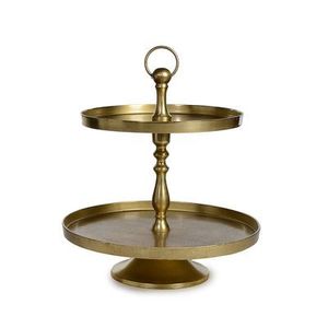 Exquisite silver-tone metal <b>cake</b> <b>stand</b> with sleek metallic structure and detailed craftsmanship for stylish wedding celebrations - Product Image 2