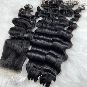 Paquetes de cabello virgen crudo vietnamita 8-40 pulgadas Cabello de trama alineado con cutícula Estilo de onda profunda suelta - Product Image 1