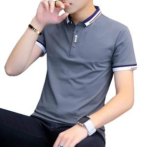 Algodón a rayas tela Casual diario suelto ajuste hombres Poloshirts Golf Polo camisas uniforme personalizado - Product Image 4