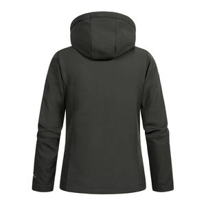 Veste Softshell pour femmes Ourlet réglable Capuche Ajustement personnalisé Couture durable Performance durable Nylon Imperméable Respirant - Product Image 2