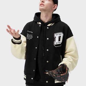 Chaquetas Varsity de Lona Unisex Hechas a Medida de Alta Calidad para Hombre, Transpirables, Ecológicas, Reversibles, Resistentes al Viento, con Cuello Alto, para Invierno - Product Image 5