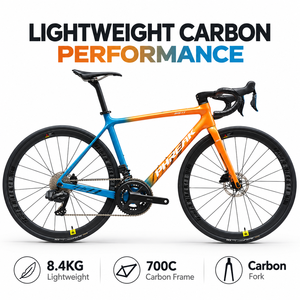 Bicicleta de Carreras Ligera de Carbono con Frenos de Disco Hidráulicos, Bicicleta de Carretera de 24 Velocidades para Entrenamiento y Ciclismo de Resistencia - Product Image 2