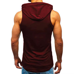 Jersey sin mangas de alta calidad para hombre, Sudadera con capucha de gimnasio, diseño personalizado, patrón sólido, logotipo frontal, impresión, calidad, teñido liso para invierno - Product Image 6