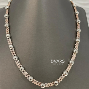 Cadena Cubana de Eslabones de 10 mm con Bolas de Moissanita VVS, Collar Cubano de Hip Hop de Miami, Plata 925, Chapado en Oro de 18K, Regalo de Lujo Personalizable - Product Image 4