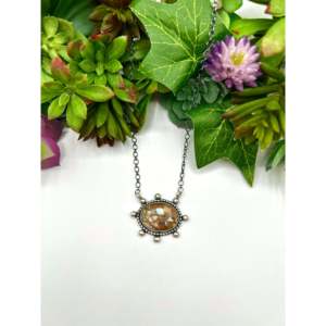 Collier vintage bohème en argent sterling avec turquoise Royston, motifs goutte d'eau, fleur, cœur et diamant, cadeau - Product Image 1