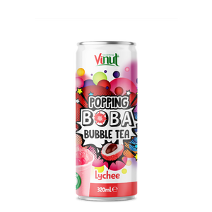 ชา Boba 320ml vinut แนวโน้ม popping กับน้ำสตรอเบอร์รี่, ตัวอย่างฟรีขายส่งเครื่องดื่มกระป๋องจากเวียดนามชาดำ - Product Image 3