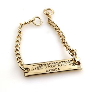 Custom Metal Chain Garment Label Eco-Friendly Alloy Plated Hand-Stitched Sweater <b>Tag</b> with Embossed Lettering - Product Image 2