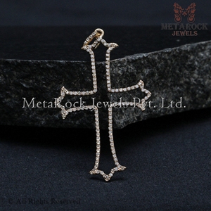 Pendentif en or jaune, perle simple en diamant avec breloque tailles, 14k, offre spéciale - Product Image 4