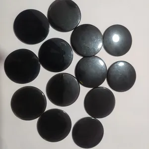 100% hitam Onyx hitam alami batu datar koin batu permata Cabochon untuk membuat perhiasan batu besar grosir