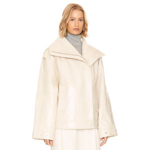 Veste en cuir véritable avec logo personnalisé pour femmes Broderie de haute qualité Séchage rapide Respirant Style Letterman Grande taille Hiver - Product Image 3