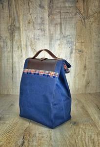 Stylish Leather & Canvas <b>Lunch</b> <b>Bag</b> Lightweight Insulated Tote Portable Cooler <b>Bag</b> <b>for</b> <b>Kids</b> 2 Persons Outdoor Use CLB-0069 - Product Image 3
