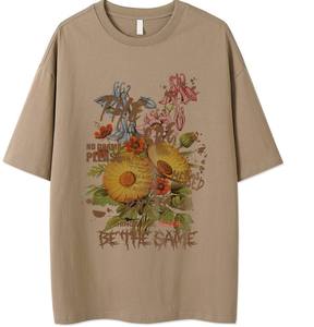 Servicio OEM, Secado Rápido, 100% Algodón, Transpirable, Ecológico, Camiseta Deportiva Informal de Verano, Holgada, con Estampado Gráfico, Unisex - Product Image 3