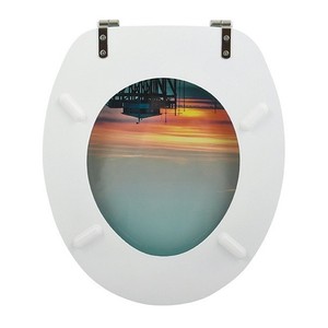 Asiento de Inodoro SUNSET de MDF con Bisagras de Acero Inoxidable - Product Image 4