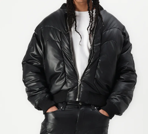 แจ็กเก็ตหนังแกะแฟชั่นสำหรับผู้ชาย, แจ็กเก็ตหนังแกะ250กรัมสีพื้นสำหรับฤดูหนาว2025 - Product Image 4