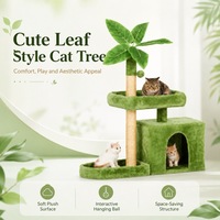 Griffoir pour chat moderne, compact, écologique, durable et antidérapant, avec corde en sisal, jouet, balle et base en peluche douce, pour intérieur, en carton