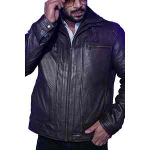 Chaqueta de cuero de invierno para hombre de alta calidad para montar al aire libre nueva llegada chaqueta negra personalizada a prueba de viento para hombre - Product Image 5