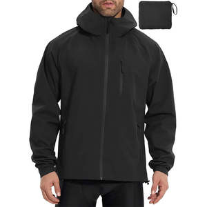 Custom <b>Mens</b> <b>Rain</b> <b>Coat</b> Windbreaker Zipper Jacket Waterproof <b>Rain</b> Waterproof <b>Rain</b> Jacket With Custom Logo - Product Image 1