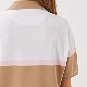 เสื้อสเวตเตอร์แขนสั้นผู้หญิงสไตล์ลำลองสำหรับฤดูร้อน ระบายอากาศได้ดี ดีไซน์สีสันตัดกัน พร้อมบริการสกรีนโลโก้และปักลายตามสั่ง - Product Image 6