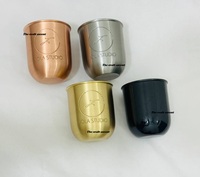 Venta al por mayor tarro de vela de acero o fabricación de velas perfumadas vacías con logotipo personalizado acabado cepillado a precio barato en cantidad al por mayor