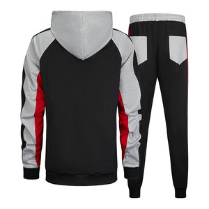 Chándales Venta al por mayor Chándales Color Cuello rojo Media cremallera Conjunto de ropa de entrenamiento y jogging para chándal transpirable unisex - Product Image 3