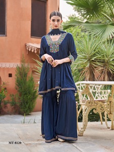 Latest Dhwaja Export Multi Color Heavy Embroidered Mas- Line Women's <b>Kurtis</b> Set with Dupatta <b>Indian</b> & Pakistani Clothing - Product Image 3