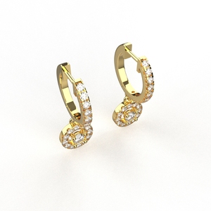 อะวาตาร์18K โกลด์มอยส์ซอไนต์บาหลีห้อยต่องแต่ง - Product Image 4