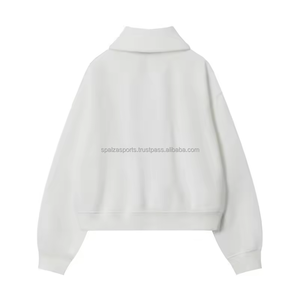 Sudadera con Capucha de Alta Calidad con Cierre de 1/4 para Hombre, Logotipo Personalizado con Impresión de Espuma, Color Sólido, Invierno, 100% Algodón, Felpa Gruesa - Product Image 4