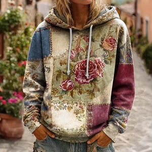 Sudadera con Capucha de Algodón Oversize de Alta Calidad con Estampado 3D y Pedrería, Diseño de Red, para Invierno, de Fabricantes, Mercancía en Stock, Estilo Pullover - Product Image 1