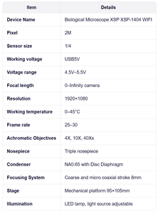 XSP-1404 1080P HD デジタル生物顕微鏡 WiFi LED 同軸フォーカス 教育用 - Product Image 6