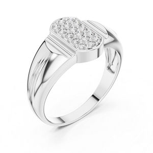Bague en or blanc 14 carats avec diamant rond de laboratoire pour femmes |   Vêtements de tous les jours |   Nouveau diamant cultivé - Product Image 2