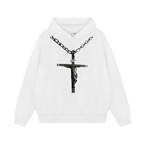 Sudadera con capucha de gran tamaño unisex con logotipo personalizado bordado sudadera de hombre para la temporada de invierno método de impresión digital - Product Image 5
