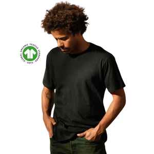 T-shirt ras du cou organique pour hommes-Noir, jersey 4.3 oz, doux et flexible avec col côtelé pour un confort quotidien - Product Image 2