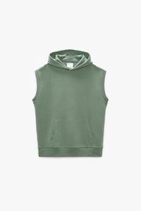 High Quality Oversize <b>Sleeveless</b> <b>Hoodie</b> Solid Color Breathable Lightweight Gym <b>Hoodie</b> Bodybuilding Casual Sweatshirts For <b>Men</b> - Product Image 4