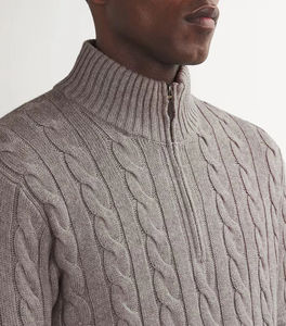 Servicio OEM ODM, Suéter de Punto Jacquard para Hombre, Cuello Redondo, Personalizable con Logotipo Frontal, Alta Calidad, Grueso, para Invierno - Product Image 5