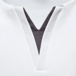 Peso pesado 100% algodón Tallas grandes Camisetas de hombre Cuello en V Sublimación Lisa Camiseta de hombre de gran tamaño en blanco hecha a medida - Product Image 4