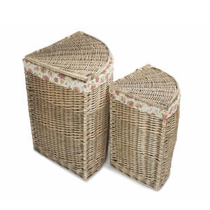 Panier à linge en coton doublé de rose de jardin antique élégant pour une utilisation en coin de lavage - Product Image 5