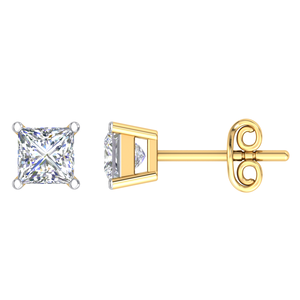 Boucles d'oreilles solides en or 14 carats de haute qualité pour enfants Boucles d'oreilles en or blanc de fournisseur indien Diamant Catégorie - Product Image 1