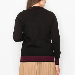 Suéteres con cuello en V para mujer teñidos lisos para adultos suéteres con cuello en V para mujer a prueba de viento - Product Image 2