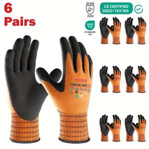 JOISIV 2 pares de guantes ambidiestros de nailon impermeables recubiertos de nitrilo con agarre antideslizante robusto de microespuma para jardinería - Product Image 4
