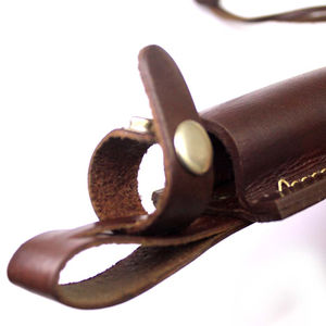 Funda de Cuero OEM Barata, Producto de Fábrica, Cuero de Grano Rico, Hecha a Mano, Impermeable, Correa Ajustable, Funda para Cuchillos de Hoja Fija - Product Image 4