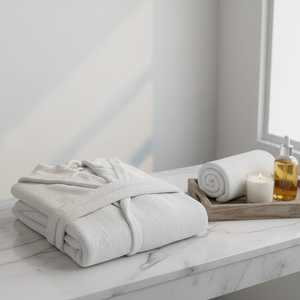 Peignoir d'hôtel unisexe décontracté en coton turc 100% de 990g, poids lourd, absorbant, doux, fabriqué en Turquie, export OEM, vente en gros - Product Image 1