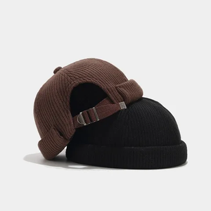 Personnalisé pas cher 100 tricoté acrylique chapeau pour automne hiver chaud uni couleur unie bonnets jacquard - Product Image 3