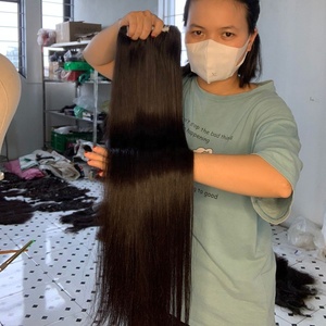 Haute qualité Super Double dessiné trame os Texture droite couleur noire naturelle 100% Extensions de cheveux humains vietnamiens - Product Image 3