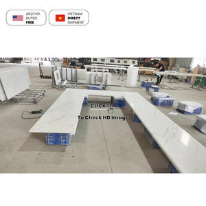 NV893 Comptoir recherché Anti-éclaboussures Villa d'ingénierie résidentielle Pierre de quartz artificielle Îlot de cuisine Dalle Jumbo - Product Image 5