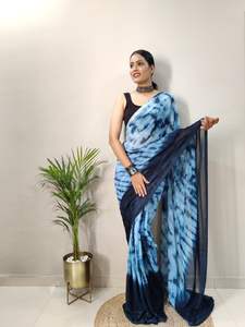 Trending Design Sybori Print With Satin <b>Belt</b> Readymade Saree for Wedding Party and Outdoor Wear From Indian Supplier - Product Image 3